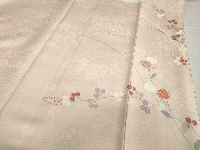 平和屋着物●訪問着　作家物　駒刺繍　扇面草花文　暈し染め　金彩　正絹　逸品　DABI2045ud