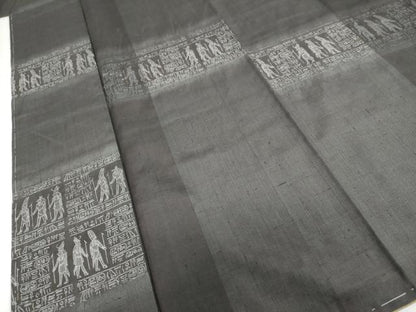平和屋着物●訪問着　紬地　エジプト壁画文様　正絹　逸品　未使用　DABI2047ud