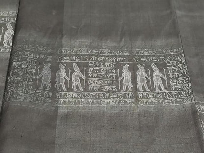 平和屋着物●訪問着　紬地　エジプト壁画文様　正絹　逸品　未使用　DABI2047ud