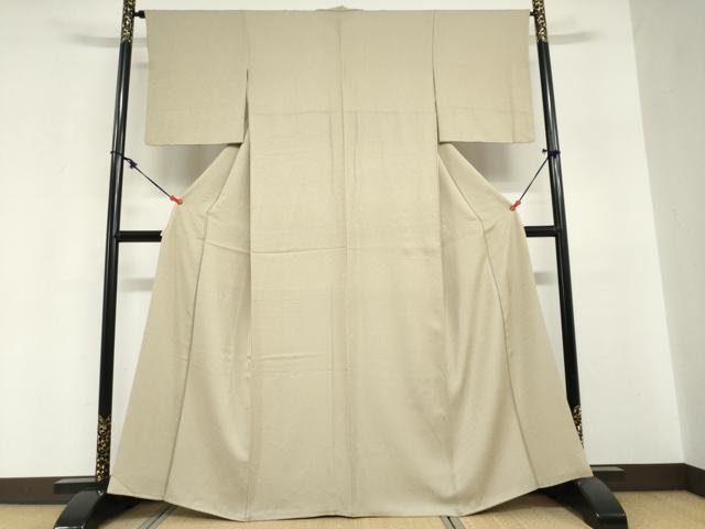 平和屋着物●本草木染作家　瑞鳳　色無地　紋意匠　亜麻色　正絹　逸品　DABI2048ud