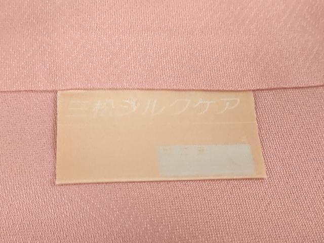 平和屋着物●上質な色無地　花尽くし地紋　桃花色　正絹　逸品　DABI2049ud