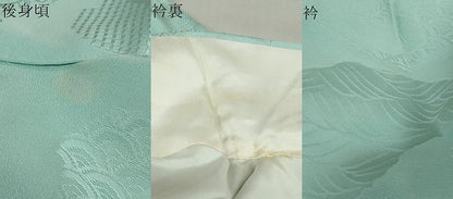 平和屋着物●上質な色無地　道長飛鶴草花地紋　空色　正絹　逸品　未使用　DABI2051ud