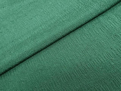 平和屋着物●上質な色無地　千歳緑色　鬼しぼ縮緬　正絹　逸品　DABI2055ud