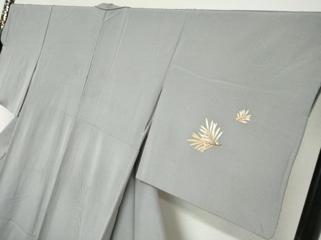 平和屋着物●訪問着　駒刺繍　枝葉文　暈し染め　金彩　正絹　逸品　DABI2056ud