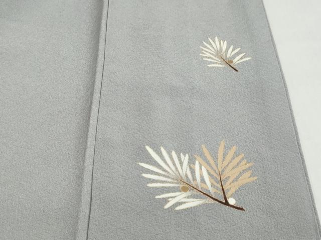 平和屋着物●訪問着　駒刺繍　枝葉文　暈し染め　金彩　正絹　逸品　DABI2056ud