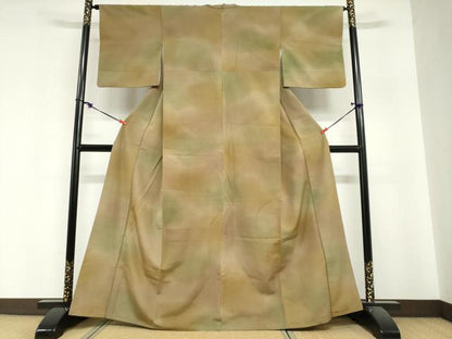 平和屋着物●上質な小紋　霞文　暈し染め　正絹　逸品　DABI2057ud