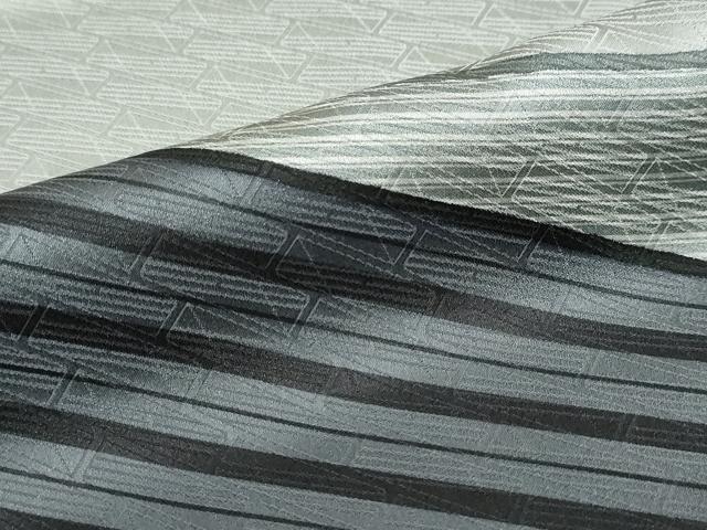 平和屋着物●染色作家　斉藤三才　訪問着　変わり縞　正絹　逸品　DABI2067ud