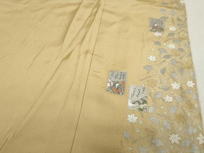 平和屋着物●松尾光琳　色無地　枯色　鬼しぼ縮緬　正絹　逸品　DABI2068ud