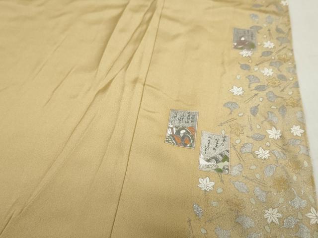 平和屋着物●松尾光琳　色無地　枯色　鬼しぼ縮緬　正絹　逸品　DABI2068ud