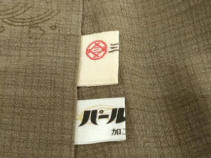 平和屋着物●上質な色無地　作家物　海松茶色　正絹　逸品　DABI2073ud
