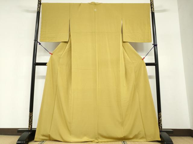 平和屋着物●上質な色無地　芥子色　正絹　逸品　未使用　DABI2074ud