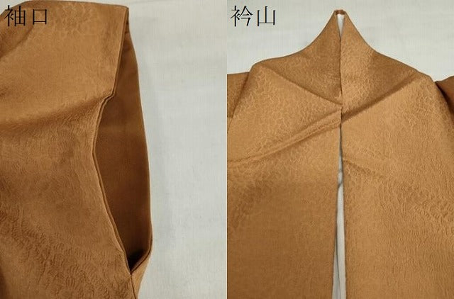 平和屋着物●上質な色無地　花尽くし地紋　蘇比色　正絹　逸品　DABI2075ud