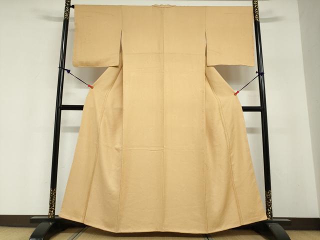 平和屋着物●上質な色無地　草花地紋　淡香色　正絹　逸品　DABI2077ud