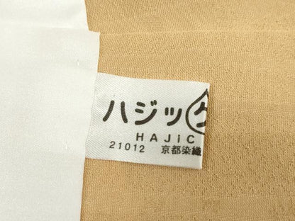 平和屋着物●上質な色無地　草花地紋　淡香色　正絹　逸品　DABI2077ud
