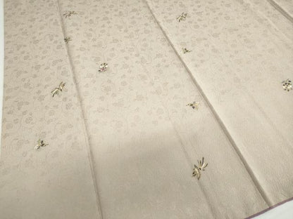 平和屋着物●上質な小紋　刺繍　花鳥文　金彩　正絹　逸品　DABI2078ud