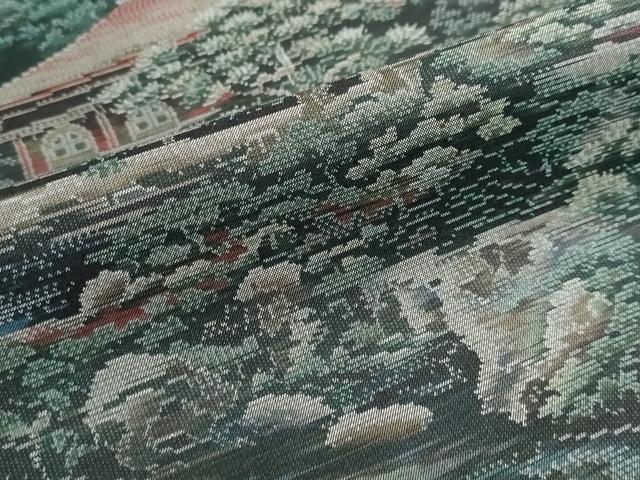 平和屋着物●都喜ヱ門　本場大島紬　総絣　風景樹林文　藤絹織物謹製　正絹　逸品　DABI2080ud