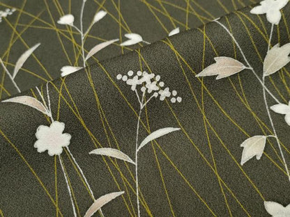 平和屋着物●訪問着　刺繍　草花文　鈴乃屋扱い　正絹　逸品　DABI2081ud