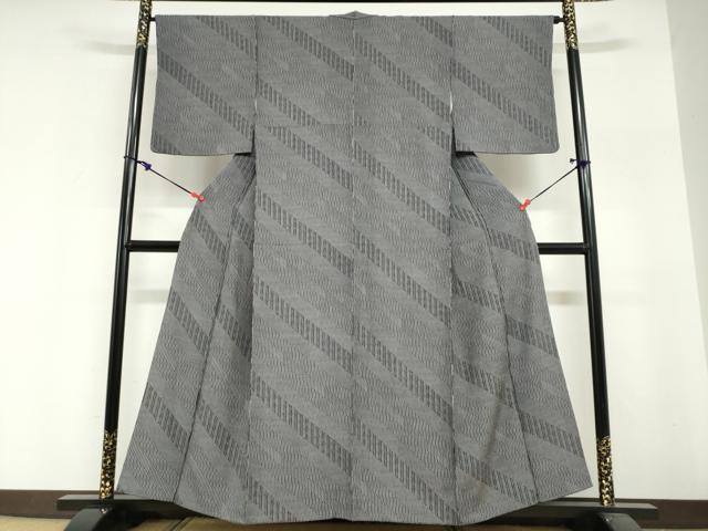平和屋着物●上質な小紋　立涌斜縞　正絹　逸品　DABI2082ud