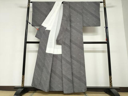 平和屋着物●上質な小紋　立涌斜縞　正絹　逸品　DABI2082ud