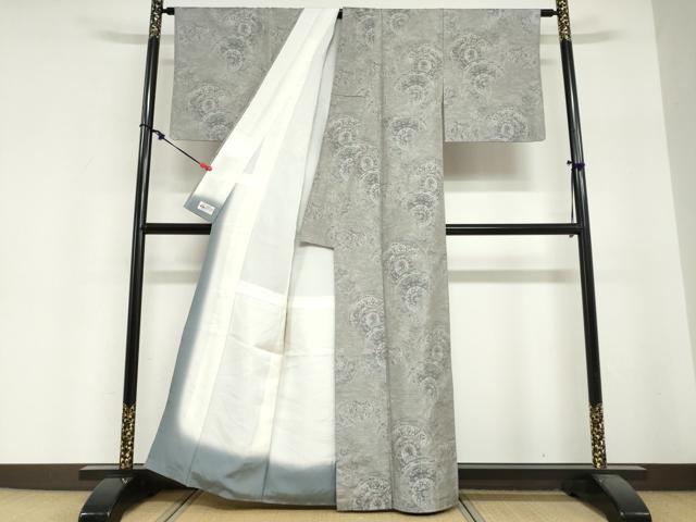 平和屋着物●都喜ヱ門　本場大島紬　9マルキ　総絣　花絵皿文　やまと誂製　藤絹織物謹製　正絹　逸品　DABI2085ud