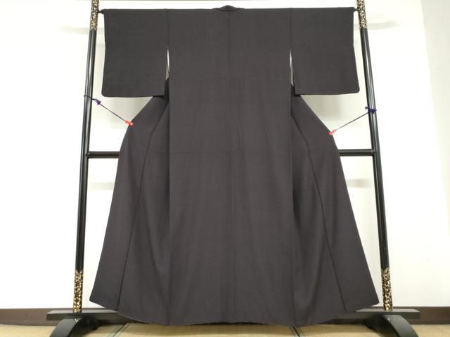 平和屋着物●上質な色無地　黒紅色　正絹　逸品　DABI2086ud