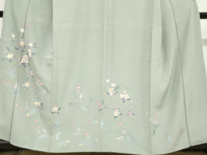 平和屋着物●訪問着　友禅　作家物　草花文　正絹　逸品　DABI2088ud