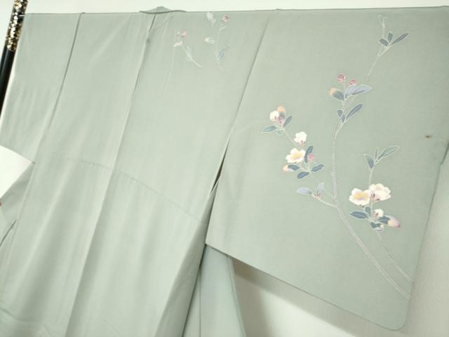 平和屋着物●訪問着　友禅　作家物　草花文　正絹　逸品　DABI2088ud