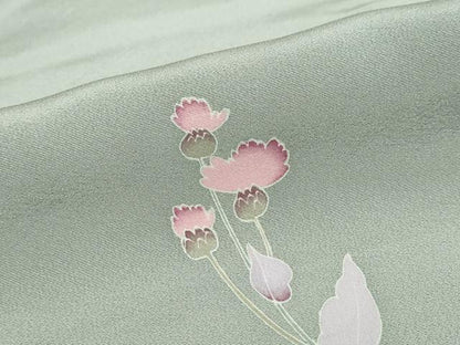 平和屋着物●訪問着　友禅　作家物　草花文　正絹　逸品　DABI2088ud