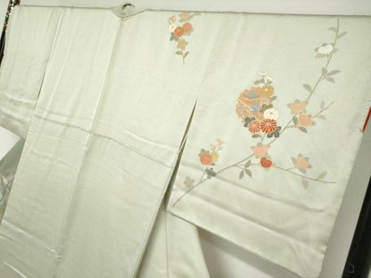 平和屋着物●訪問着　雪輪草花籬文　暈し染め　金銀彩　正絹　逸品　DABI2094ud