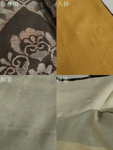平和屋着物●本場大島紬　龍郷絣　花菱文　正絹　逸品　DABI2096ud