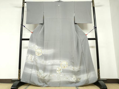 平和屋着物●豪華色留袖　駒刺繍　動物草花丸文　暈し染め　金彩　正絹　逸品　DABI2099ud