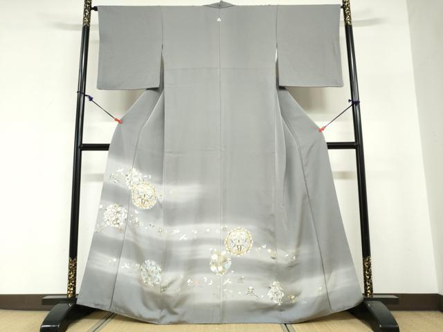 平和屋着物●豪華色留袖　駒刺繍　動物草花丸文　暈し染め　金彩　正絹　逸品　DABI2099ud