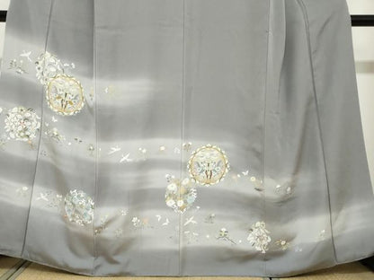 平和屋着物●豪華色留袖　駒刺繍　動物草花丸文　暈し染め　金彩　正絹　逸品　DABI2099ud