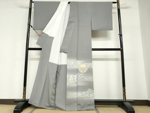 平和屋着物●豪華色留袖　駒刺繍　動物草花丸文　暈し染め　金彩　正絹　逸品　DABI2099ud
