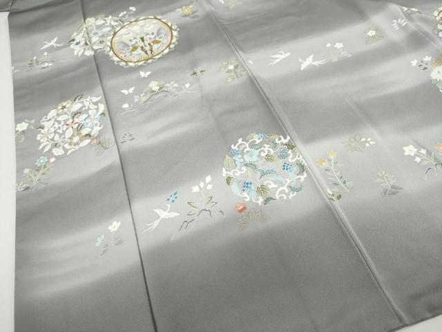 平和屋着物●豪華色留袖　駒刺繍　動物草花丸文　暈し染め　金彩　正絹　逸品　DABI2099ud