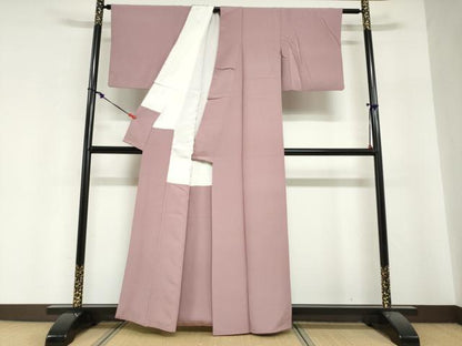 平和屋着物●上質な色無地　浅紫色　正絹　逸品　DABI2100ud
