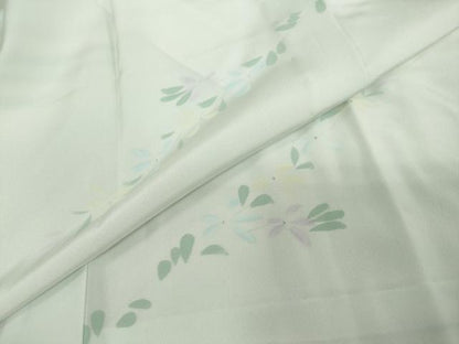 平和屋着物●長襦袢　無双仕立て　草花文　正絹　逸品　DABI2102ud