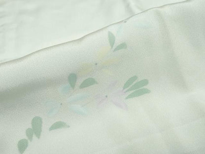 平和屋着物●長襦袢　無双仕立て　草花文　正絹　逸品　DABI2102ud