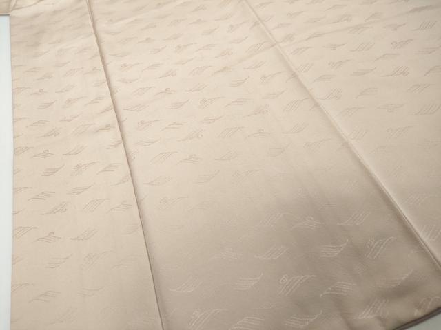 平和屋着物●上質な色無地　立波地紋　薄柿色　正絹　逸品　DABI2110ud
