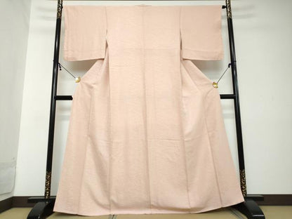 平和屋着物●上質な色無地　霞地紋　撫子色　そごう百貨店扱い　正絹　逸品　DABI2111ud