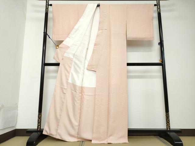 平和屋着物●上質な色無地　霞地紋　撫子色　そごう百貨店扱い　正絹　逸品　DABI2111ud