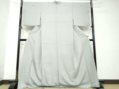 平和屋着物●豪華色留袖　渡橋風景枝垂れ柳地紋　淡藤色　ロング丈　正絹　逸品　DABI2114ud