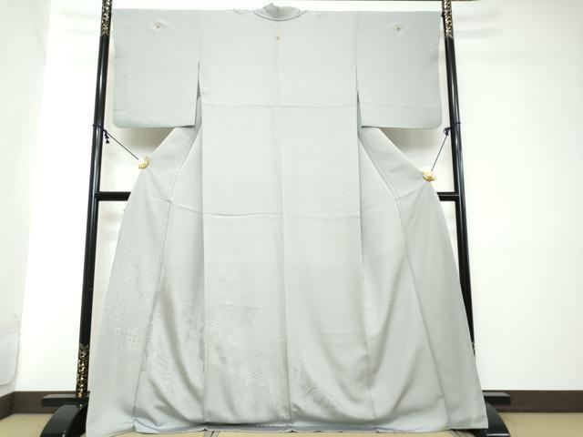 平和屋着物●豪華色留袖　渡橋風景枝垂れ柳地紋　淡藤色　ロング丈　正絹　逸品　DABI2114ud
