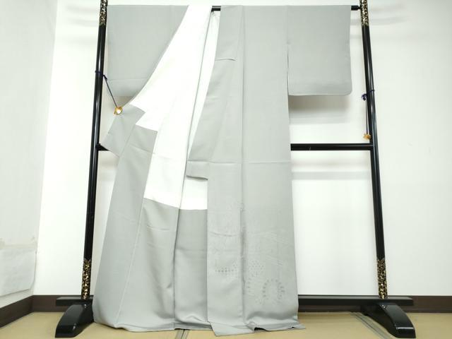 平和屋着物●豪華色留袖　渡橋風景枝垂れ柳地紋　淡藤色　ロング丈　正絹　逸品　DABI2114ud