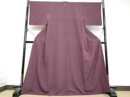 平和屋着物●上質な色無地　滅紫色　正絹　逸品　DABI2115ud