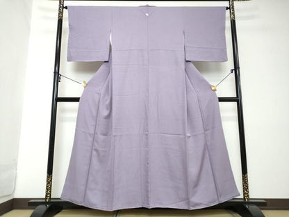 平和屋着物●上質な色無地　紋意匠　藤鼠色　正絹　逸品　未使用　DABI2118ud