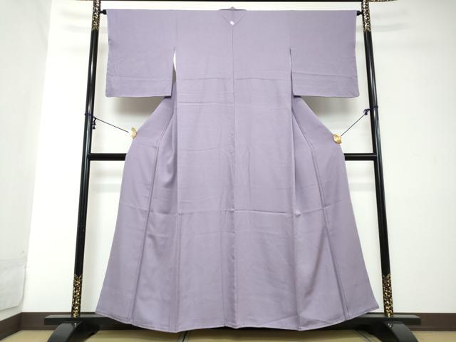 平和屋着物●上質な色無地　紋意匠　藤鼠色　正絹　逸品　未使用　DABI2118ud