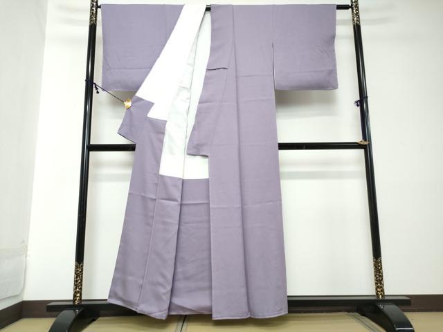 平和屋着物●上質な色無地　紋意匠　藤鼠色　正絹　逸品　未使用　DABI2118ud