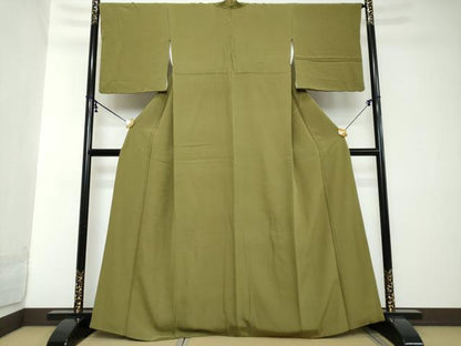 平和屋着物●上質な色無地　根岸色　正絹　逸品　DABI2124ud