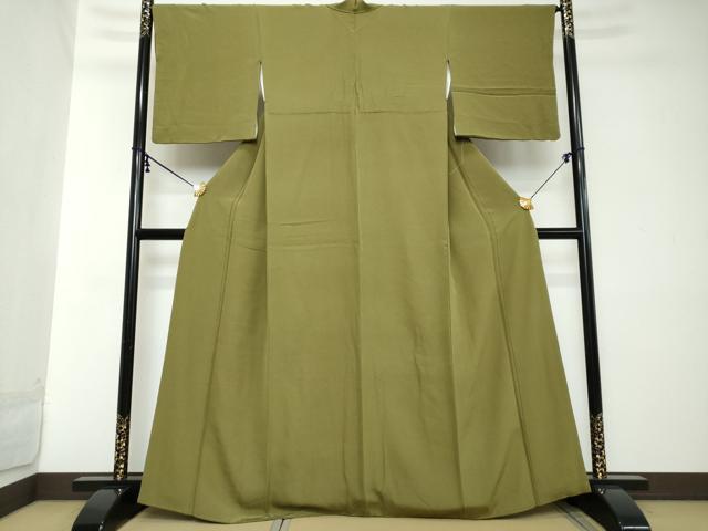 平和屋着物●上質な色無地　根岸色　正絹　逸品　DABI2124ud